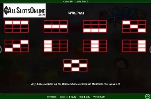 Paytable 3. Rainbow Farm from Concept Gaming