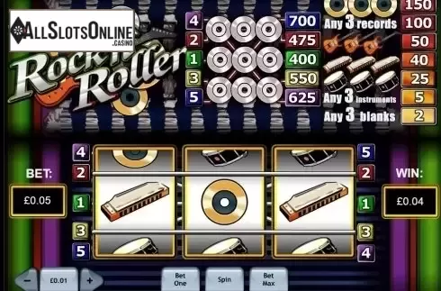 Win screen. Rock n Roller from Playtech