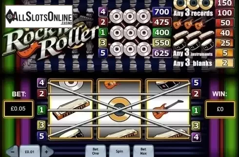 Reels screen. Rock n Roller from Playtech
