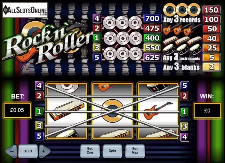Reels screen. Rock n Roller from Playtech