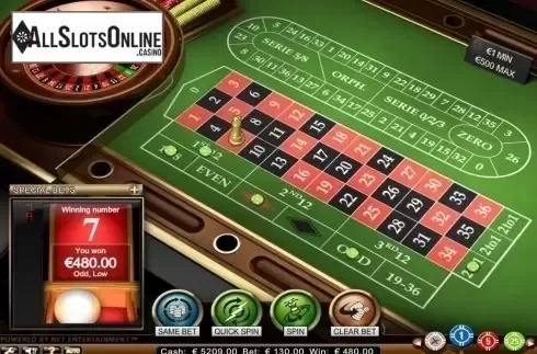 Game Screen. Roulette Pro (NetEnt) from NetEnt