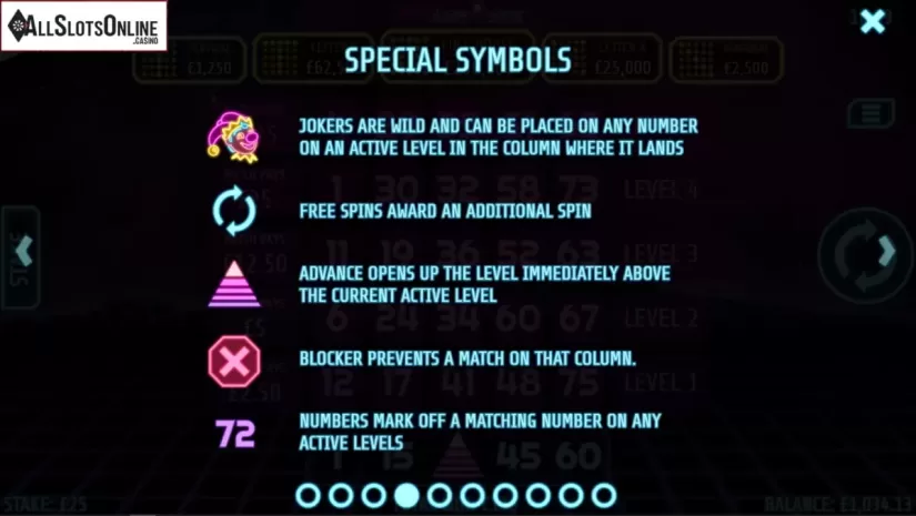 Rules 3. Slingo Advance from Slingo Originals