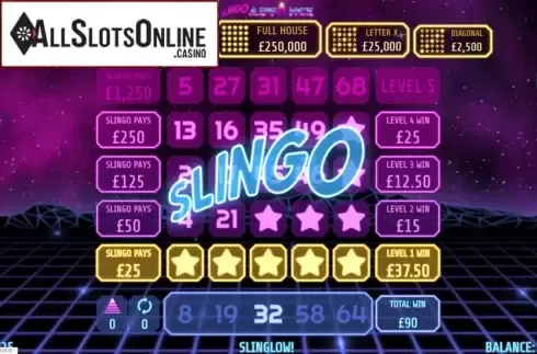 Win Screen. Slingo Advance from Slingo Originals