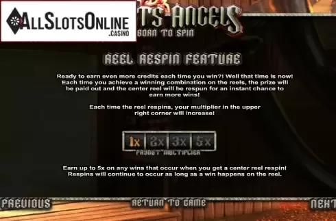 Paytable 3. Slots Angels from Betsoft