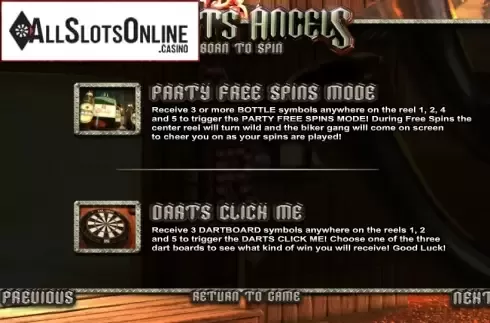 Paytable 2. Slots Angels from Betsoft