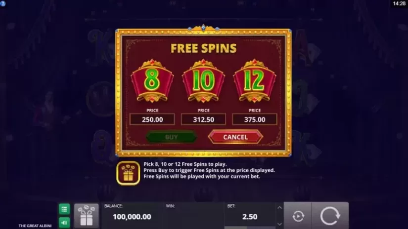 The Great Albini slot screenshot 3