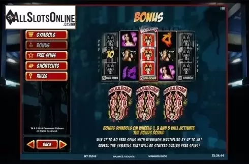 Paytable 2. The Warriors from iSoftBet