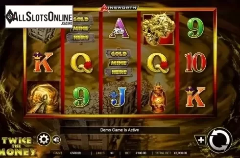 Reels screen. Twice The Money from Ainsworth