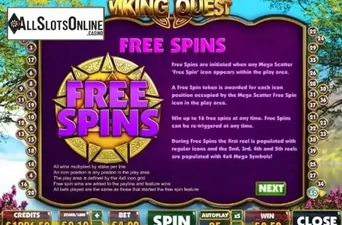 Paytable 3. Viking Quest from Big Time Gaming
