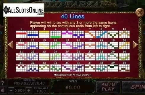 Lines. Wild Tarzan from CQ9Gaming