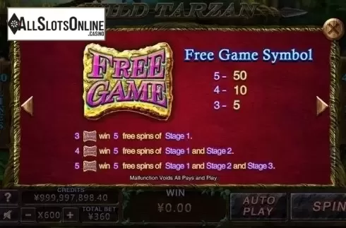 Scatter. Wild Tarzan from CQ9Gaming