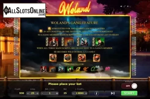 Features. Woland from Five Men Games