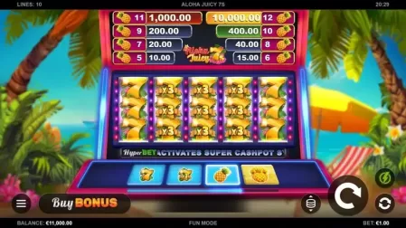 Aloha Juicy 7s slot screenshot 1