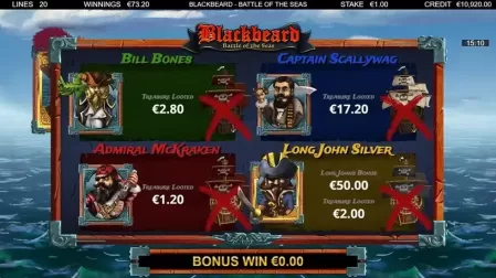 Blackbeard Battle Of The Seas slot screenshot 8