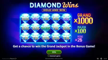 Diamond Wins: Hold & Win slot screenshot 1