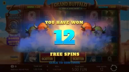 Grand Buffalo Hold and Win slot screenshot 3