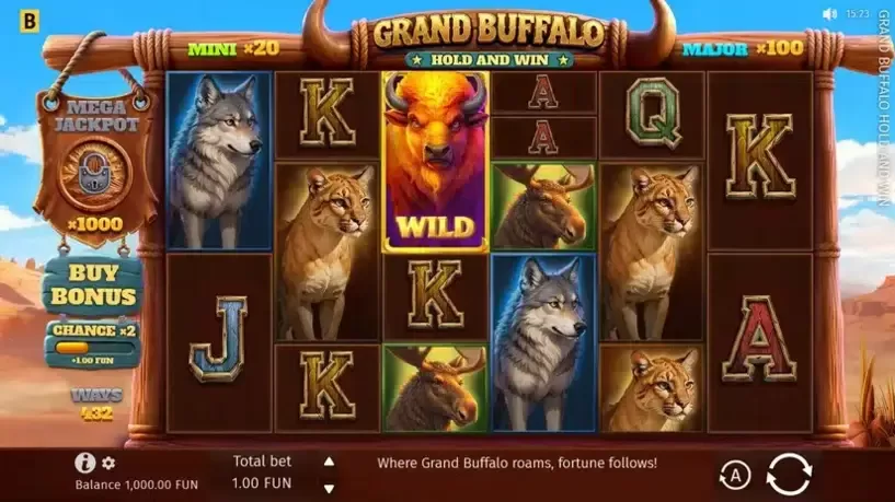 Grand Buffalo Hold and Win slot screenshot 