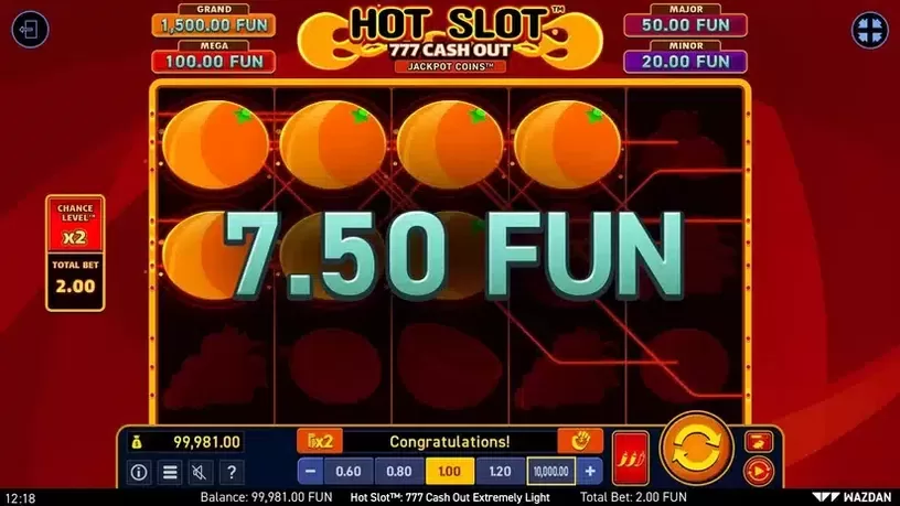 Hot Slot™: 777 Cash Out Extremely Light slot screenshot 