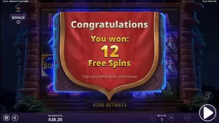 Merlin's Fortune slot screenshot 4