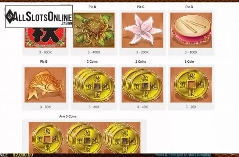 Paytable . 4 Seasons: Autumn from Maverick