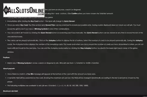 Rules screen