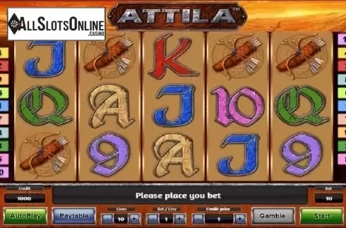 Reels screen. Attila from Novomatic