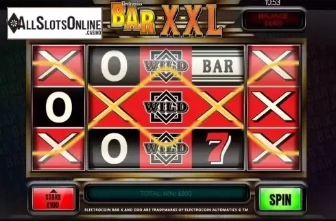 Win screen. Bar X XL from Slingo Originals
