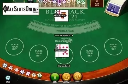 Game Screen 2. Blackjack Super 21 (Playtech) from Playtech