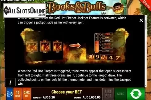 Paytable 1. Books & Bulls RHFP from Gamomat