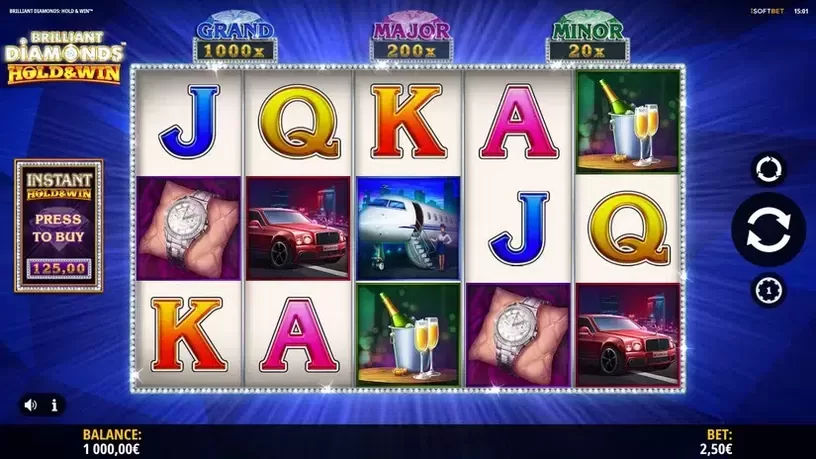 Brilliant Diamonds: Hold & Win slot screenshot 1