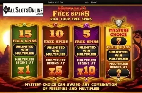 Choose Free Spins. Buffalo Rising Megaways from Blueprint
