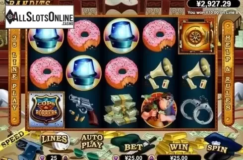 Win Screen. Cash Bandits from RTG
