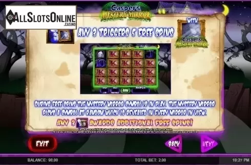 Paytable 2. Casper's Mystery Mirror from Blueprint