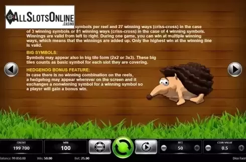 Features screen