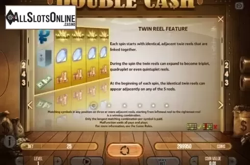 Paytable 1. Double Cash from Fugaso