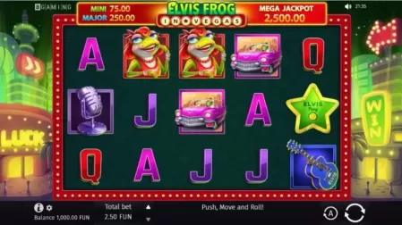 Elvis Frog in Vegas slot screenshot 1