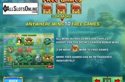Paytable 3. Fei Cui Gong Zhu from Playtech
