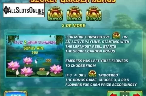 Paytable 2. Fei Cui Gong Zhu from Playtech