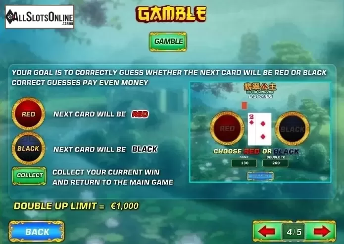 Paytable 4. Fei Cui Gong Zhu from Playtech