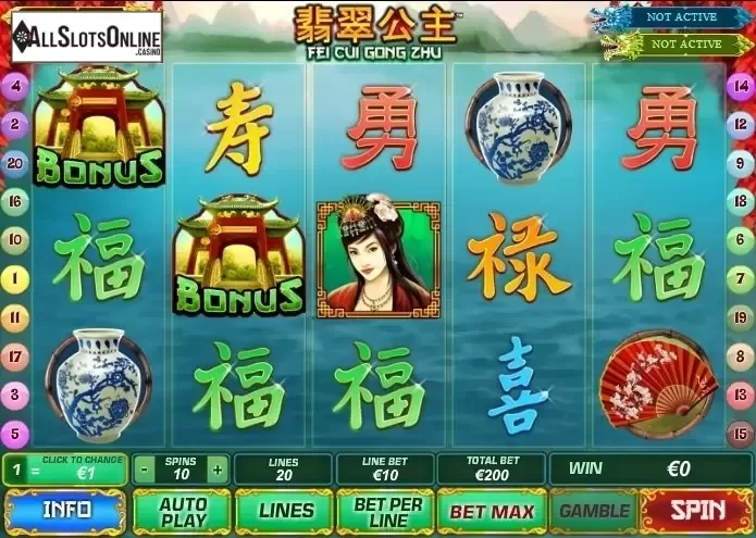 Game Workflow screen. Fei Cui Gong Zhu from Playtech