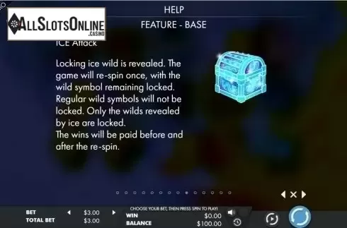 Paytable 7. Fire and Ice Island from Genesis