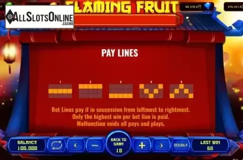 PayLines screen