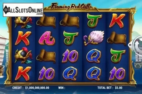 Reel Screen. Flaming Red Cliff from Slot Factory