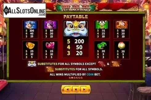 Paytable 2. Fu Bao Bao from Skywind Group
