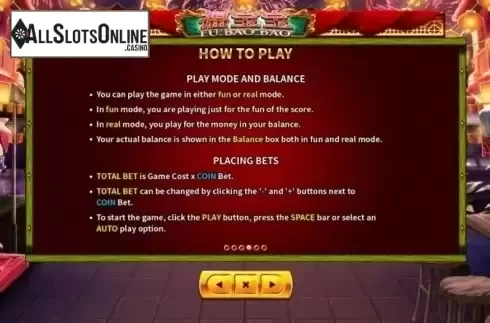 Paytable 4. Fu Bao Bao from Skywind Group