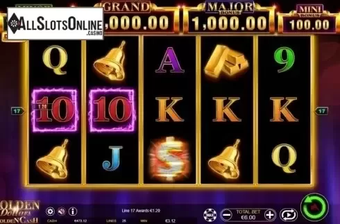 Win Screen. Golden Dollars Golden Cash from Ainsworth