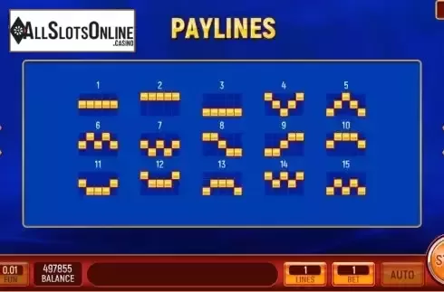 Paylines screen