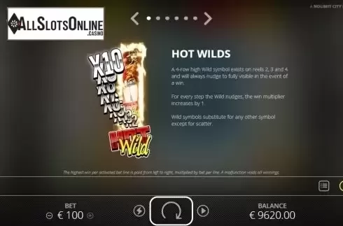 Paytable 1. Hot Nudge from Nolimit City