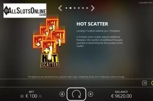 Paytable 2. Hot Nudge from Nolimit City