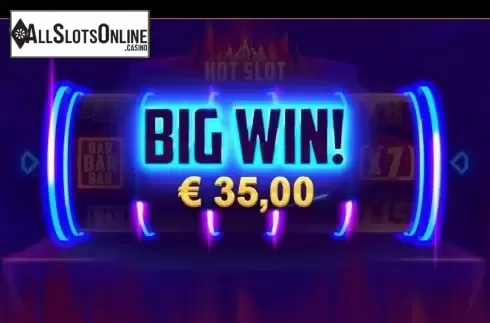 Big win screen. Hot Slot (Cayetano Gaming) from Cayetano Gaming